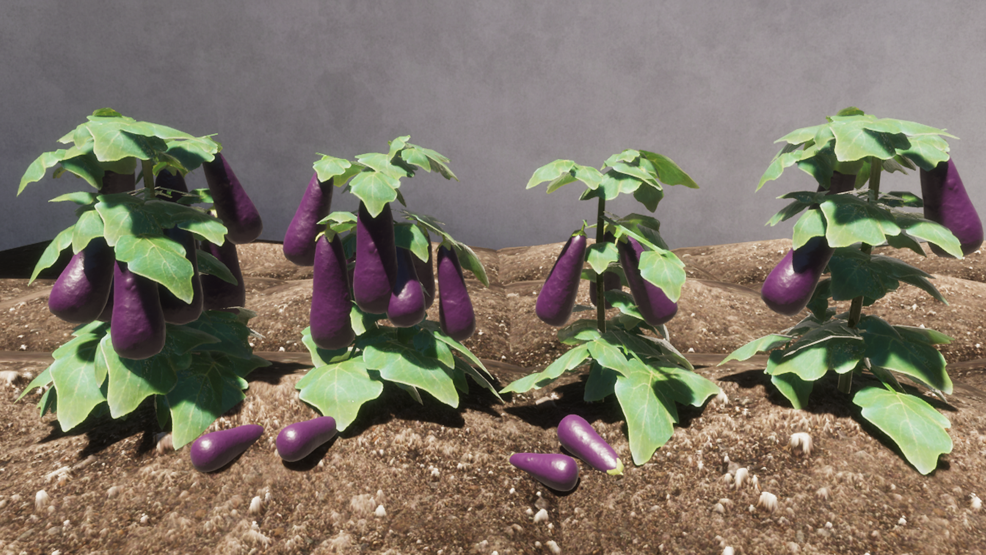 An image showing Vegetable Plants Updateasset pack, created with Unity Engine.