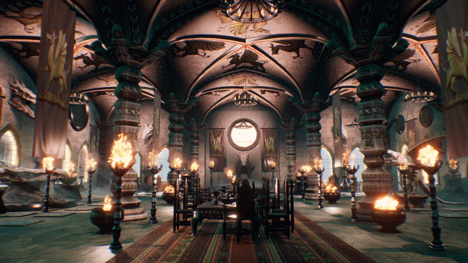 Dexsoft Games – High Quality 3D Models and Game Assets An image showing the updated asset packs Dragon Hall and Dragon Hall 2.