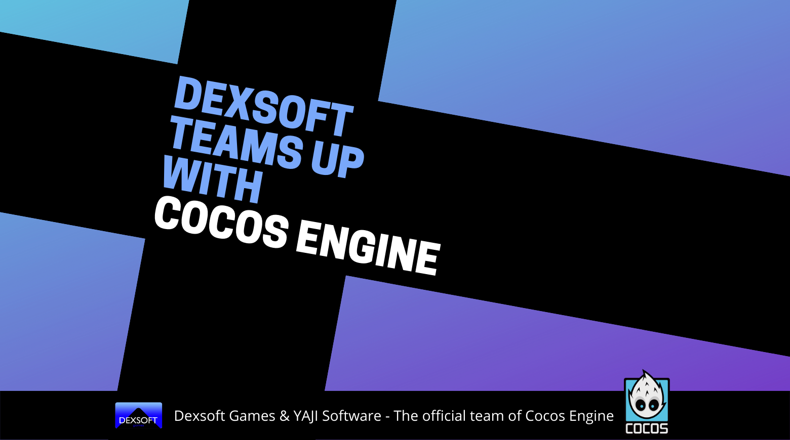 Dexsoft Games – High Quality 3D Models and Game Assets An image showing the official partnership announcement between Dexsoft Games and Cocos Engine
