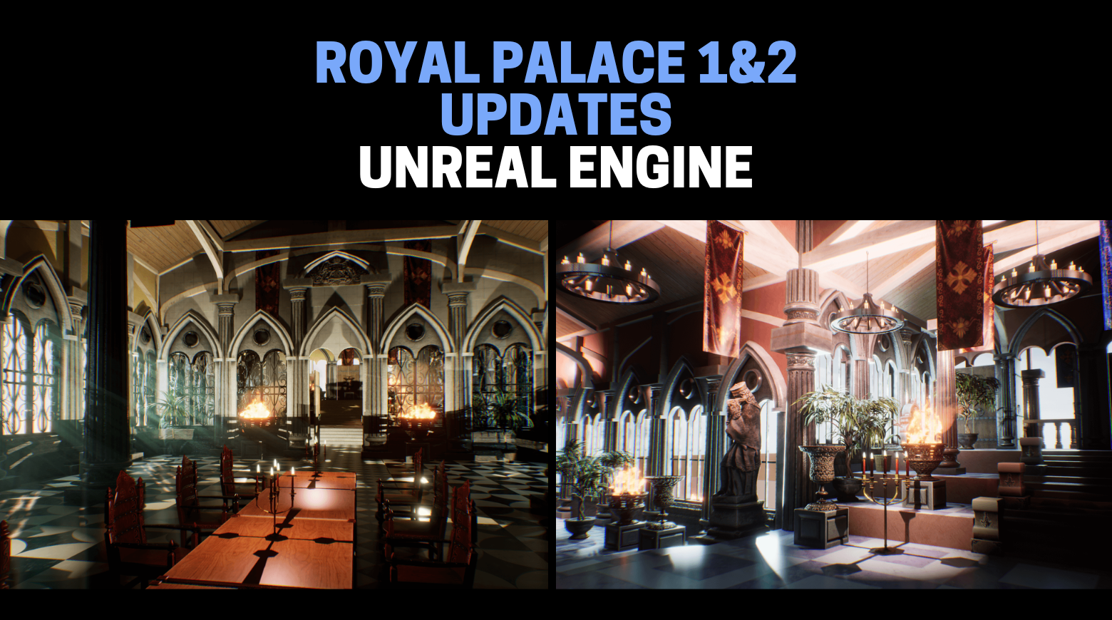 Dexsoft Games – High Quality 3D Models and Game Assets An image showing the updated asset packs Royal Palace and Royal Palace 2.