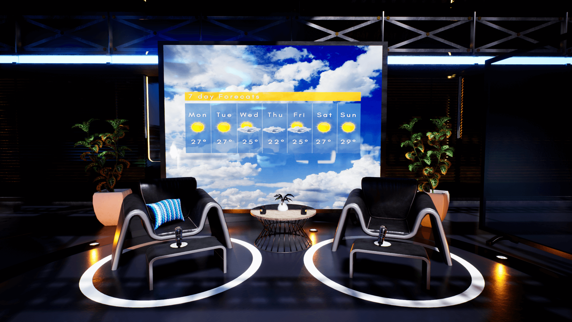 Dexsoft Games - High Quality 3D Models and Game Assets An image showing Weather TV Studio 2 asset pack, created with Unreal Engine