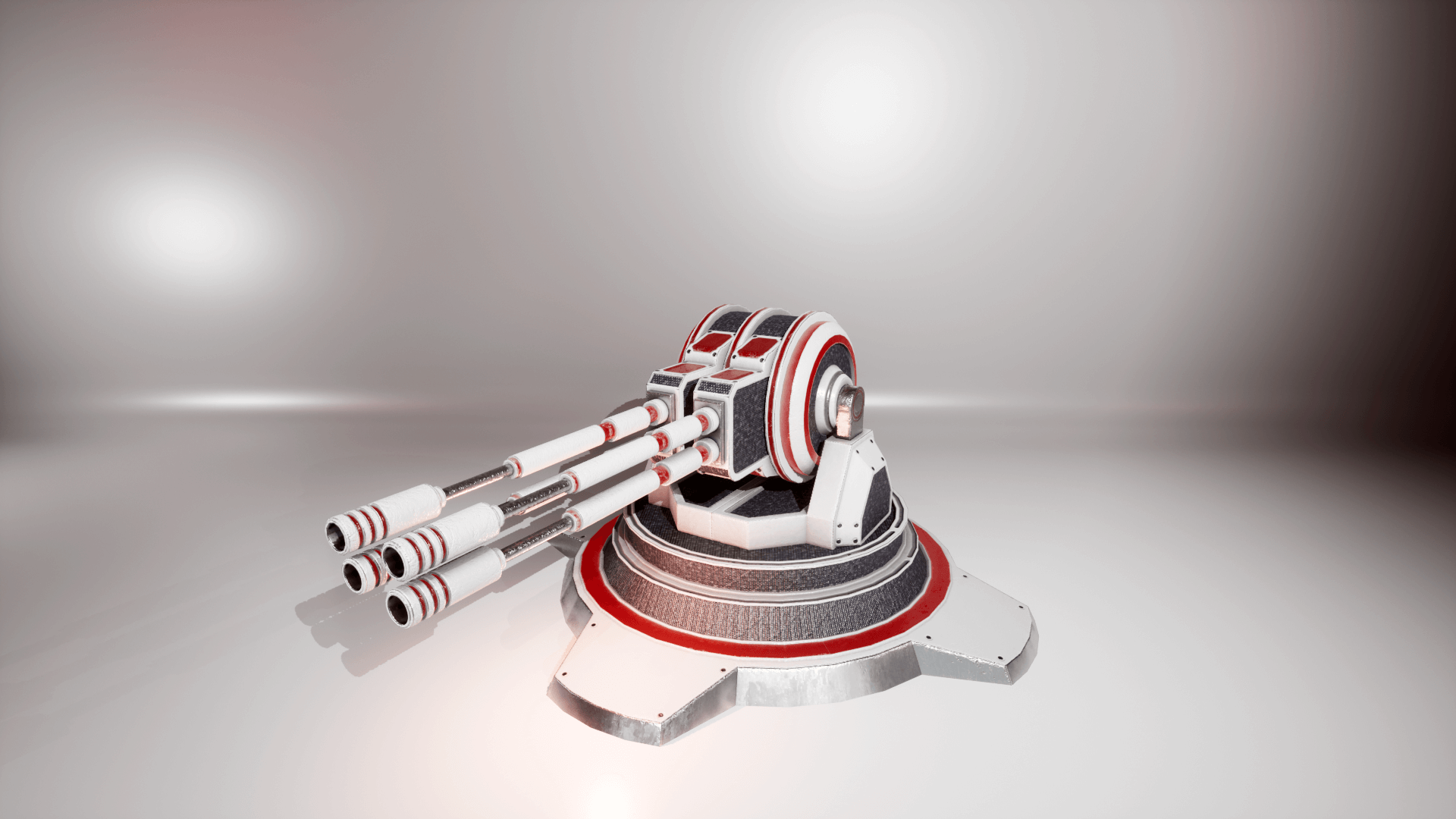 An image showing the SciFi Turrets 2. asset pack, created with Unreal Engine