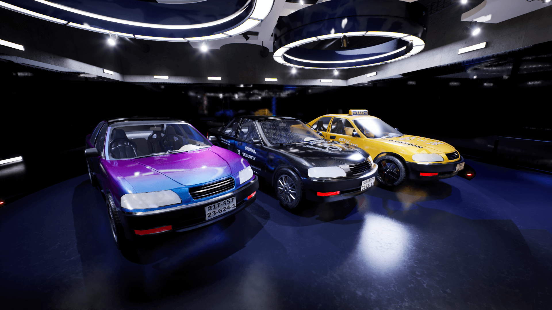 An image showing the Sedan Bundle 2. asset pack, created with Unreal Engine