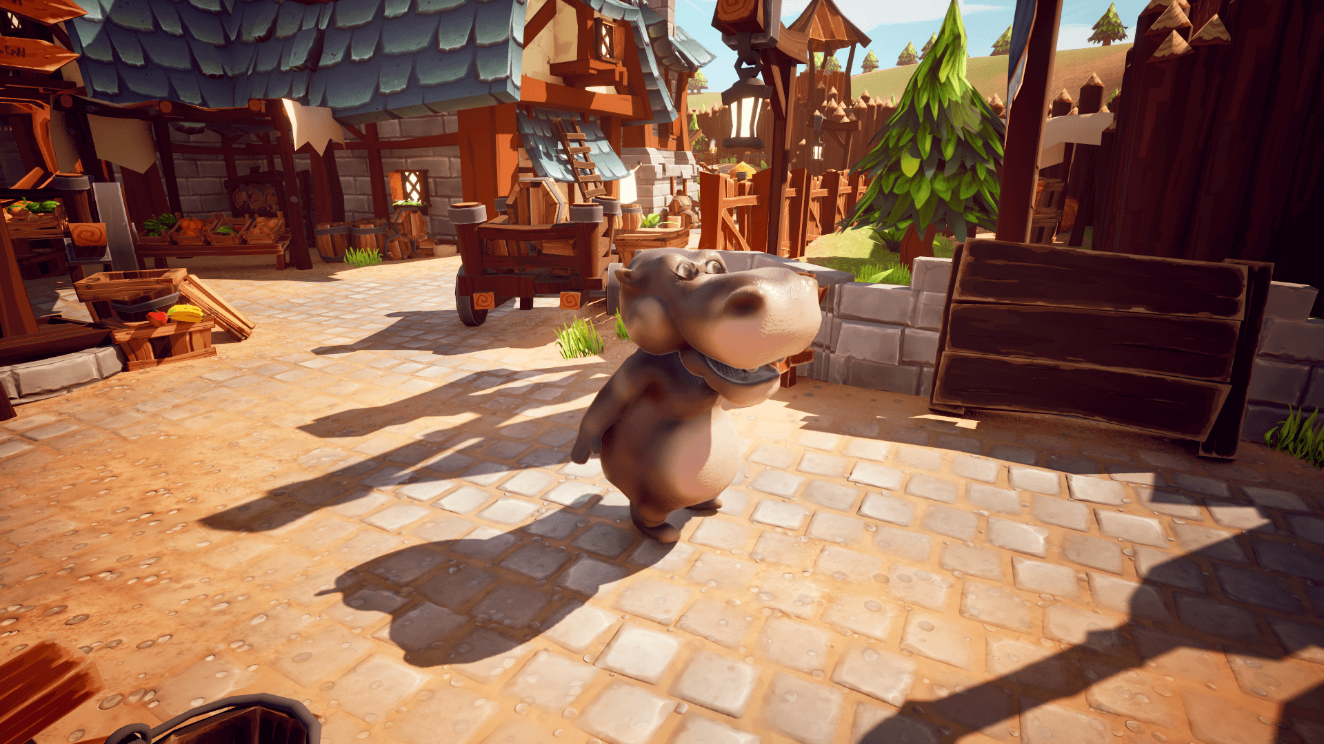 An image showing the Animated Hippo Model, created with Unreal Engine