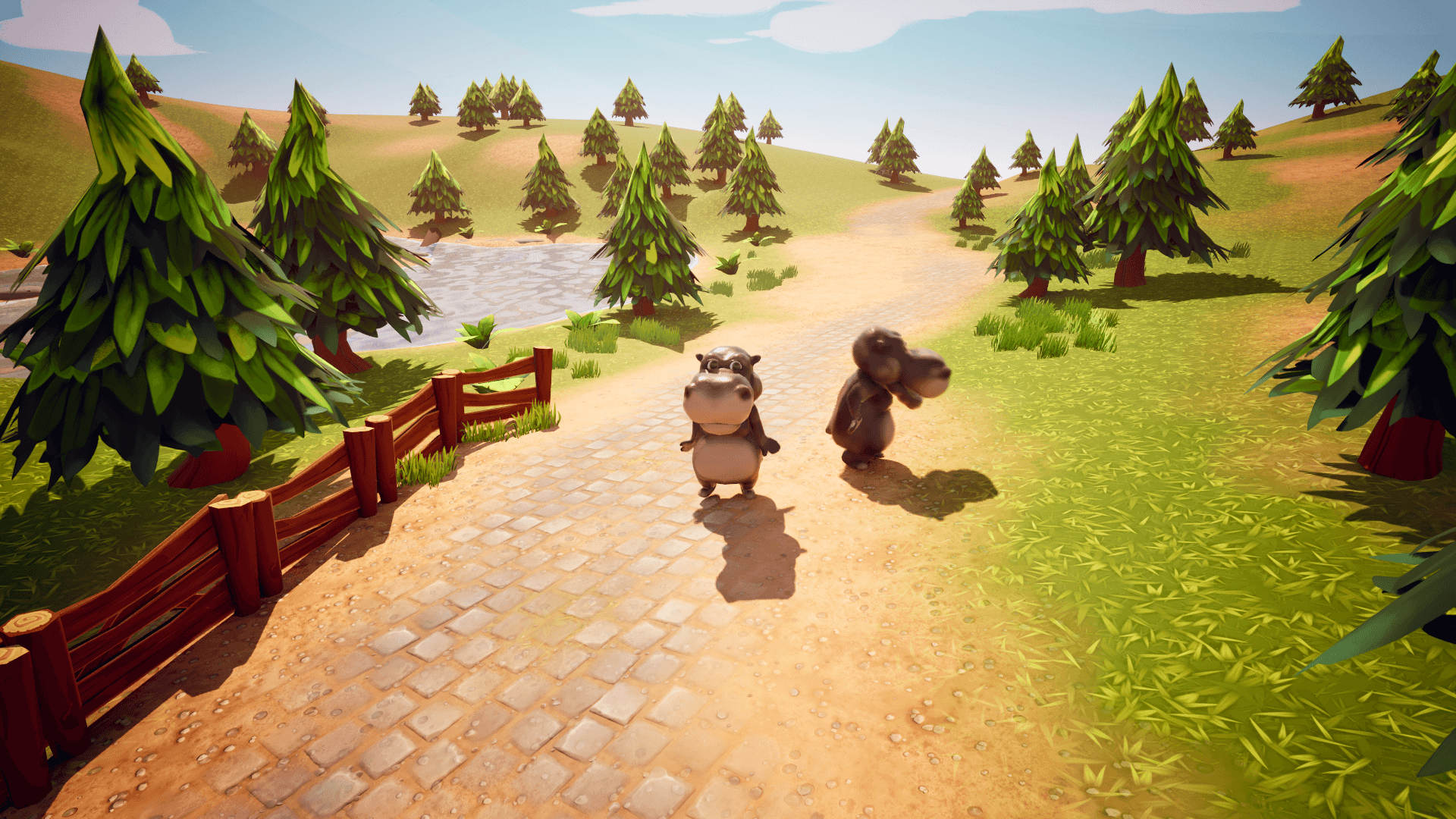 An image showing the Animated Hippo Model, created with Unreal Engine