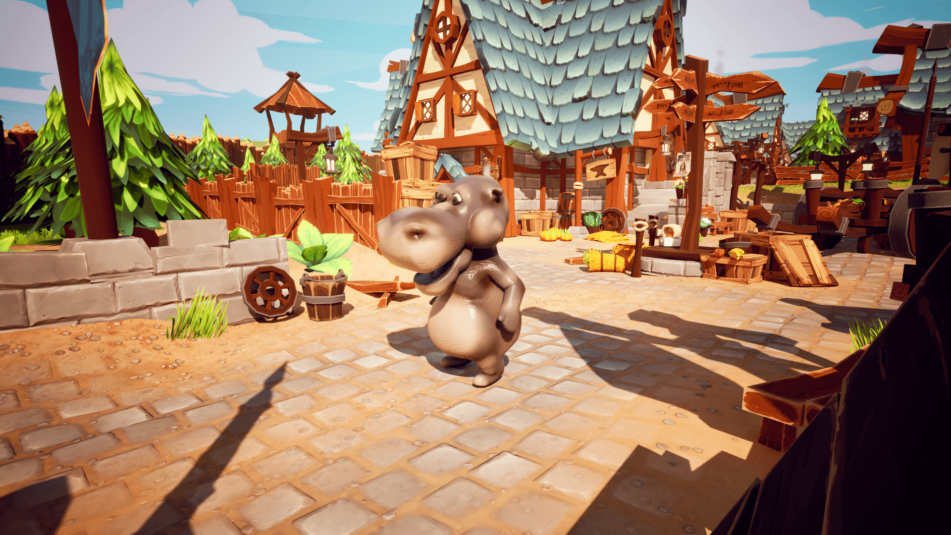 An image showing the Animated Hippo Model, created with Unreal Engine